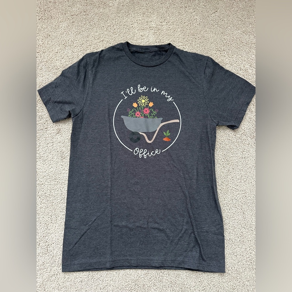 Gray Graphic T-Shirt - "I'll Be in My Office"